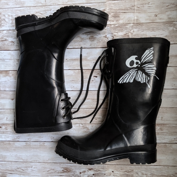 goth rain boots